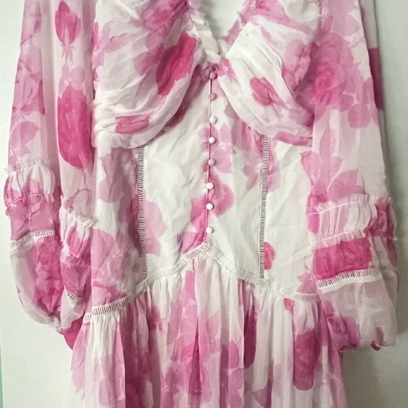 Pink Floral Maxi Dress - Picture 2 of 5